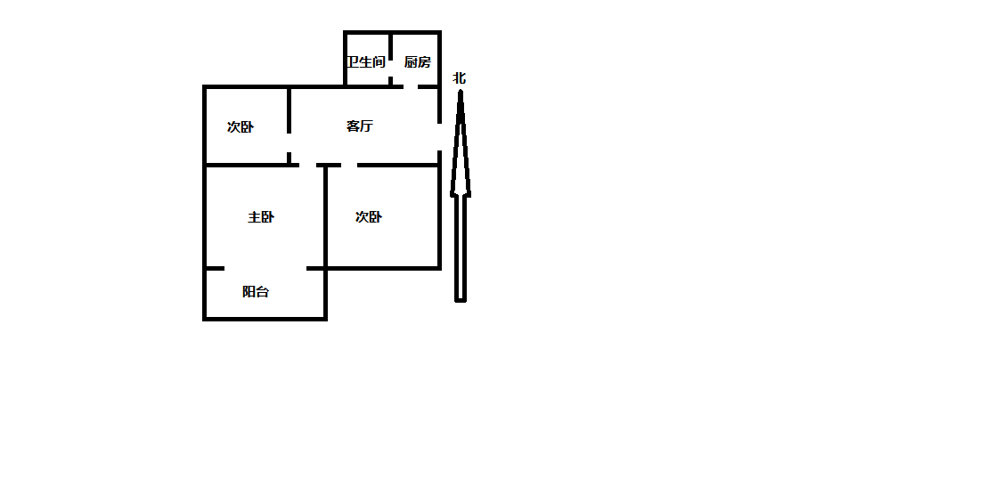 北濠桥新村 3室1厅1卫 73.47m&sup2;