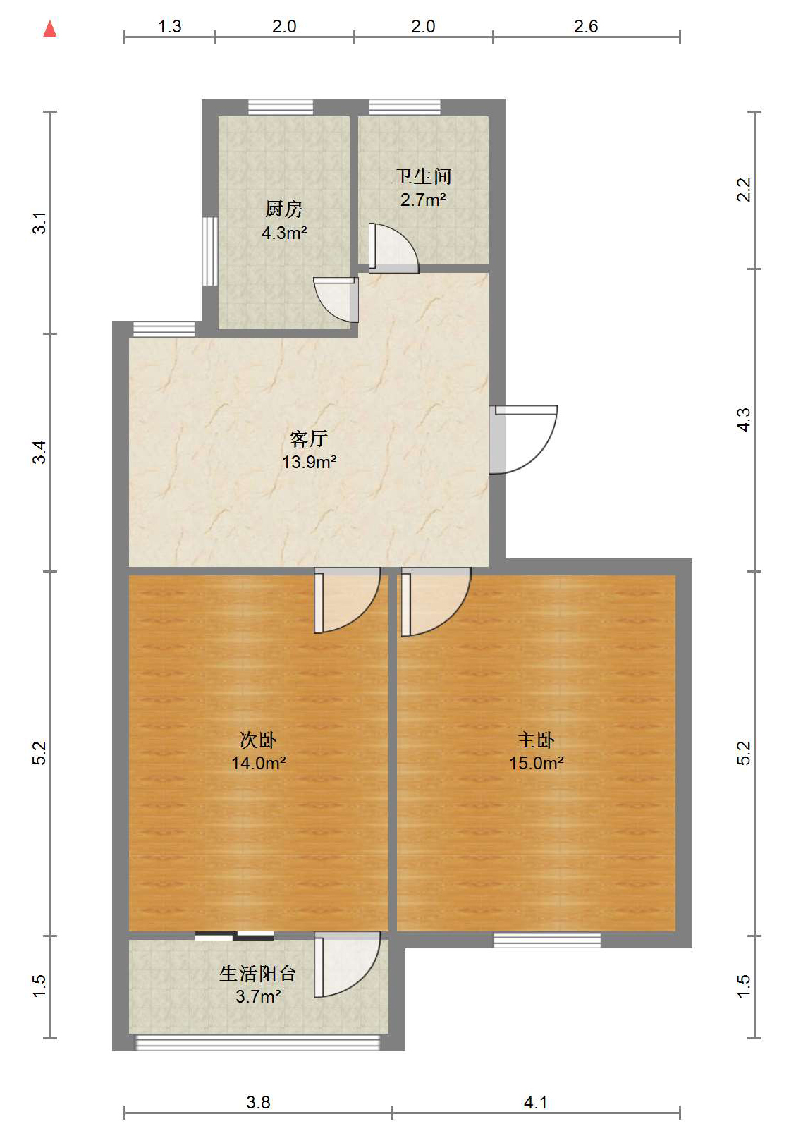 北郭东村北区 2室1厅1卫 74.93m&sup2;