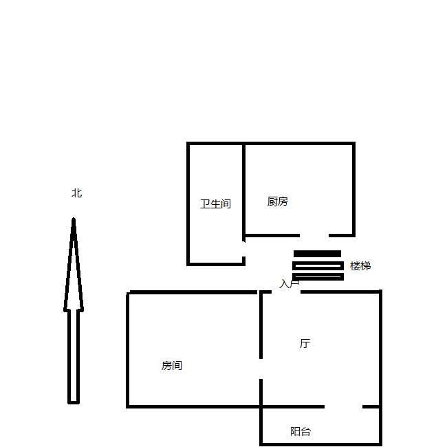 新建路新村(新建花苑) 1室1厅1卫 44.5m&sup2;