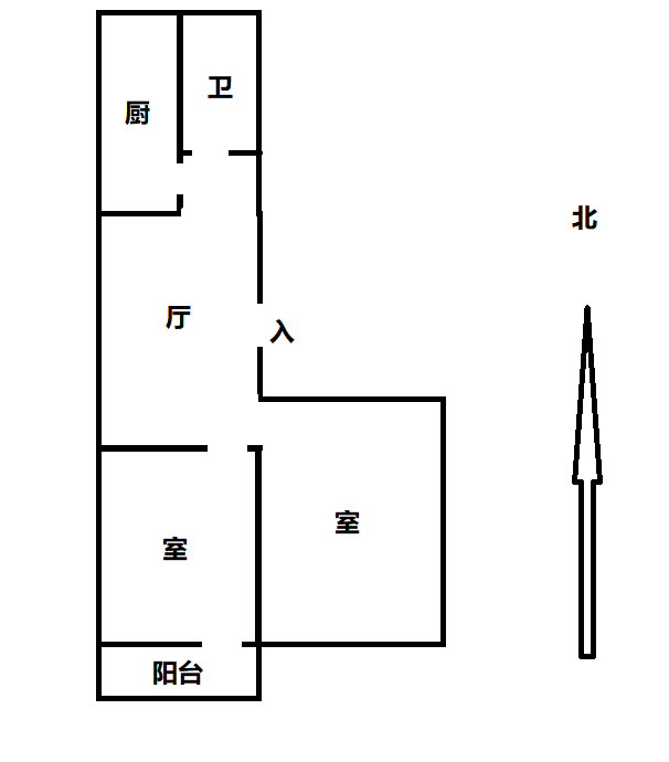 新桥北村 2室1厅1卫 60.32m&sup2;