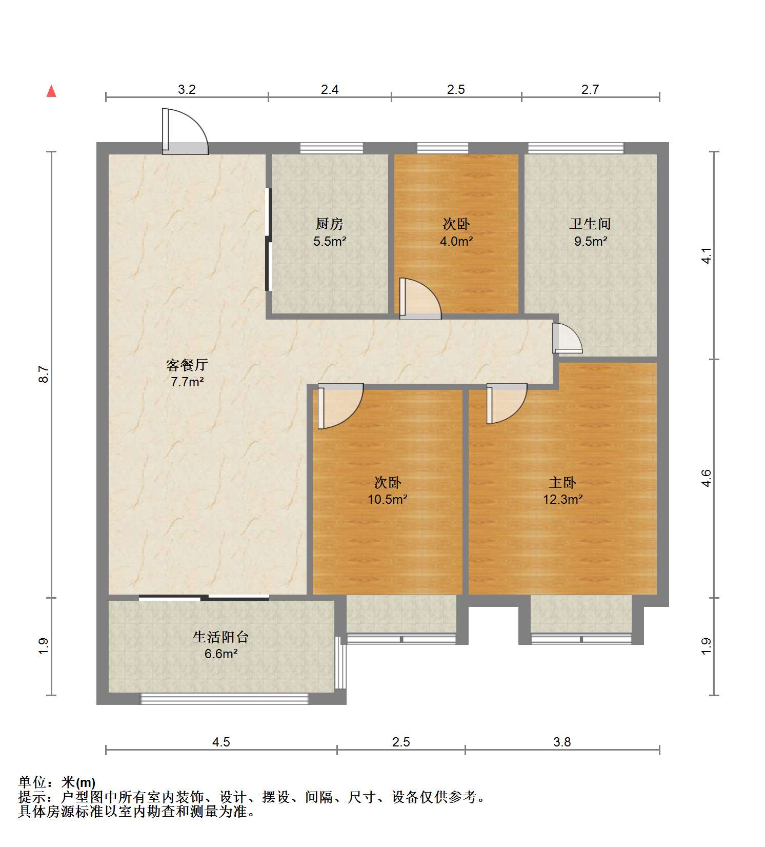 华润悦锦湾 3室2厅1卫 108m&sup2;