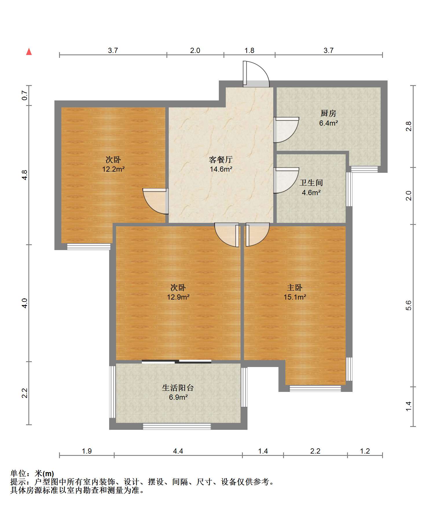 帝奥世伦名郡 3室1厅1卫 95.00m&sup2;