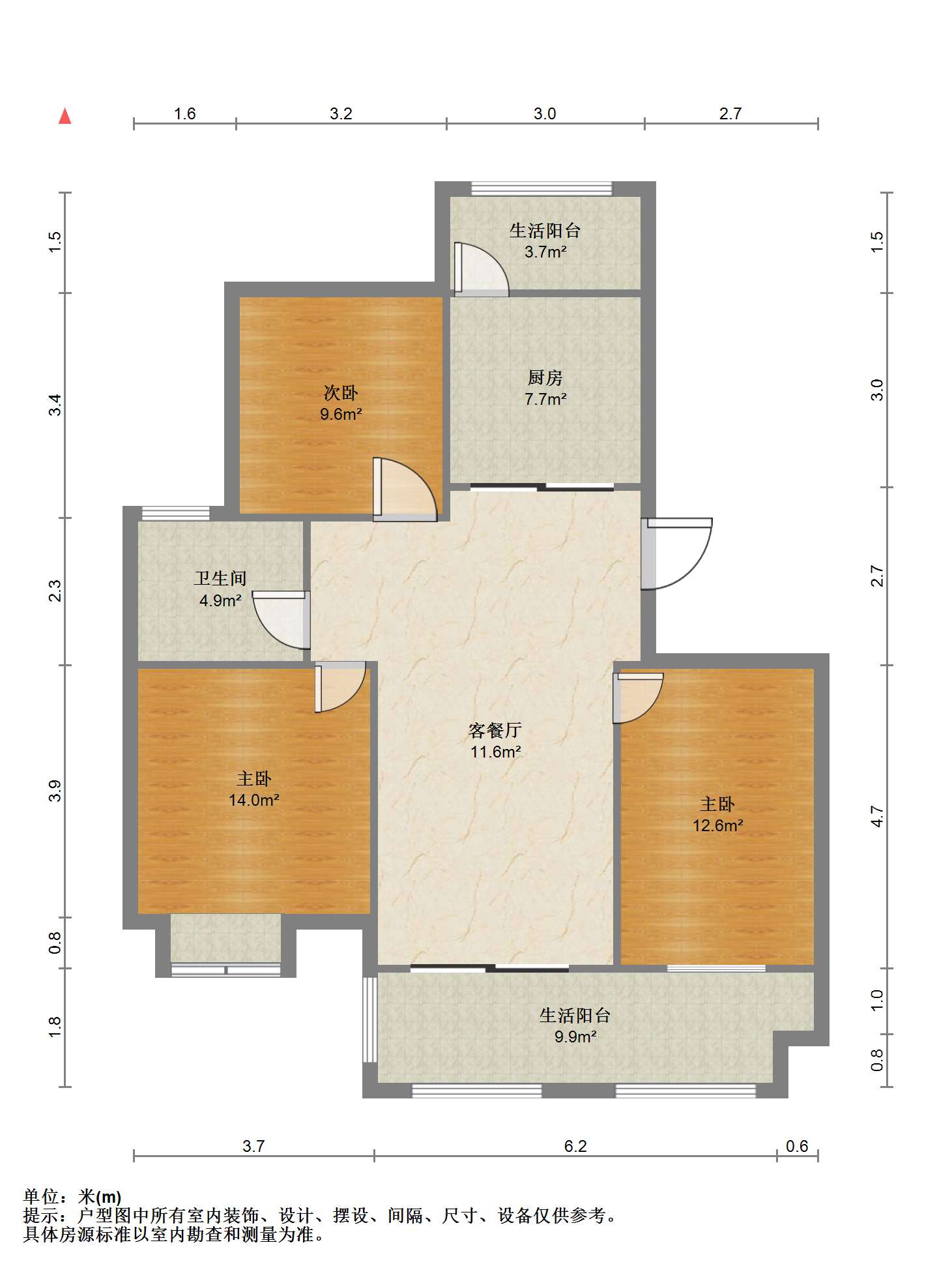 山芝庄新苑 3室1厅1卫 115.48m&sup2;