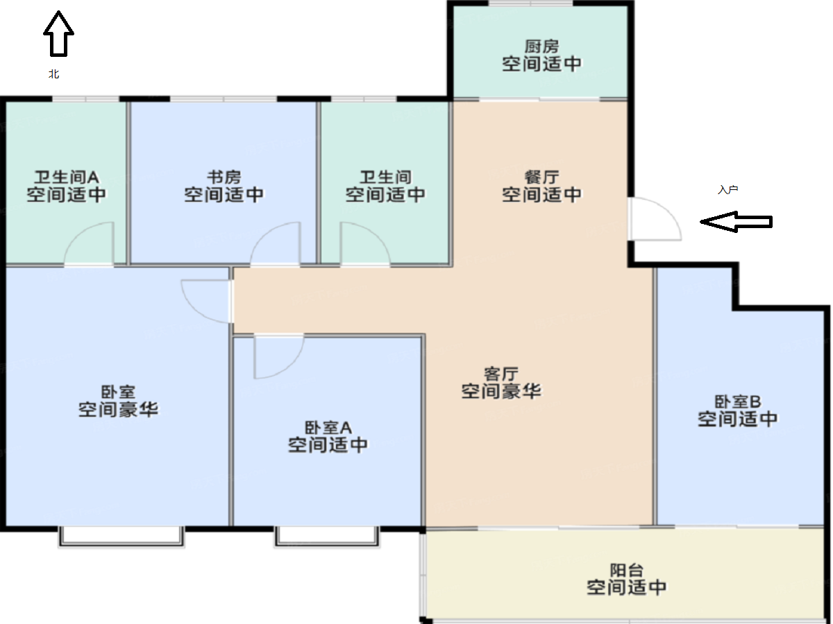 五龙云璟 4室2厅2卫 142m&sup2;