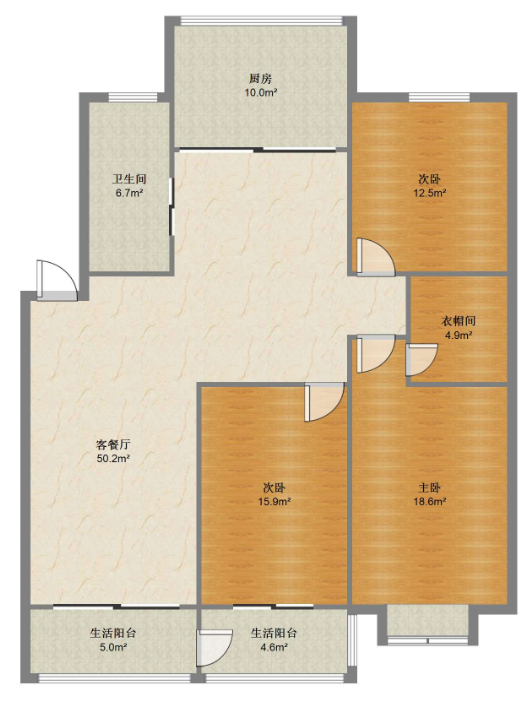 中南俪园 3室2厅2卫 139.42m&sup2;