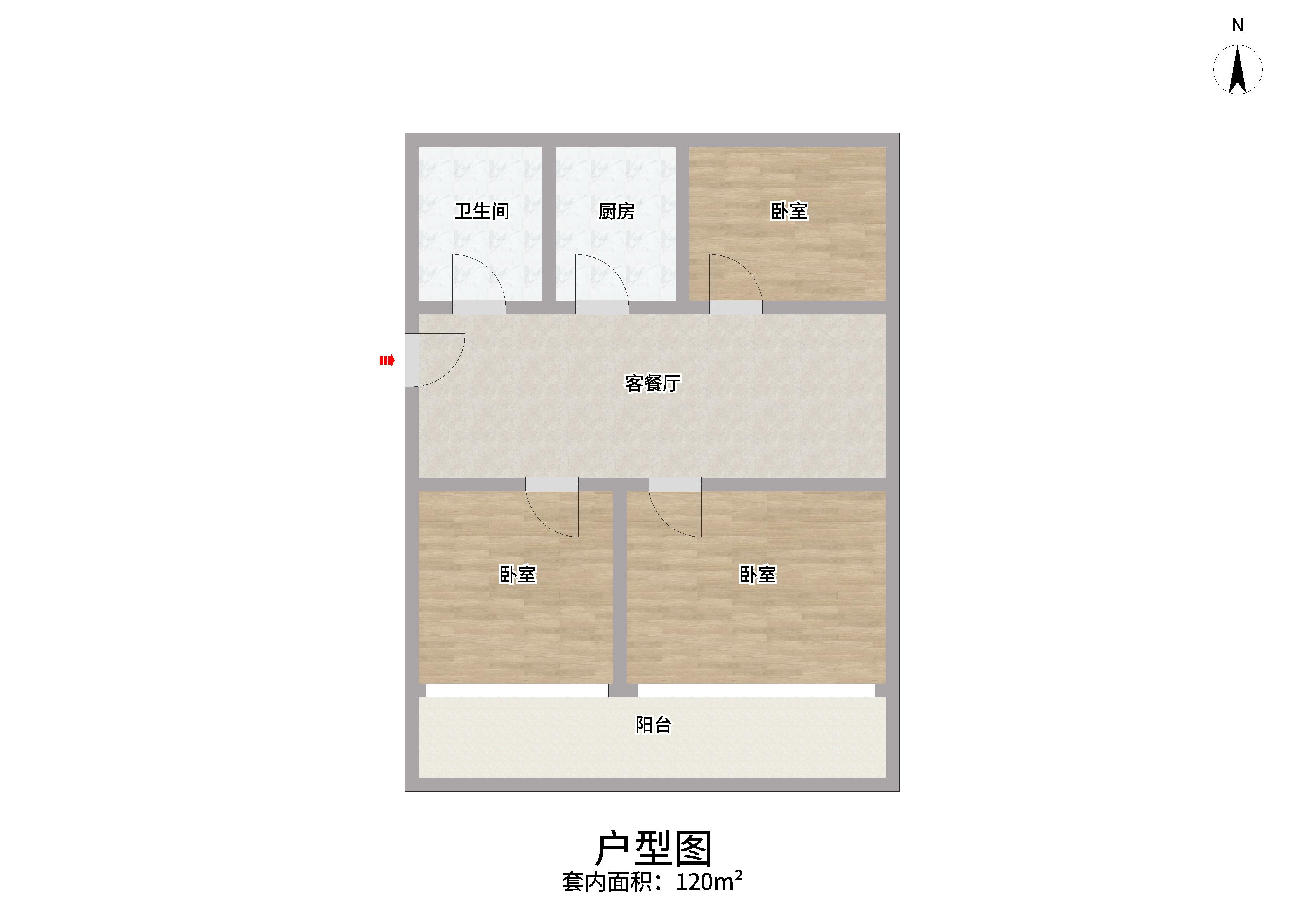 濠东路51号小区 3室1厅1卫 85m&sup2;
