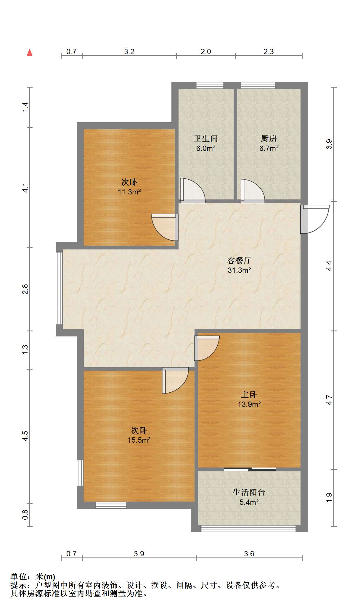 富都豪园 3室2厅1卫 114m&sup2;