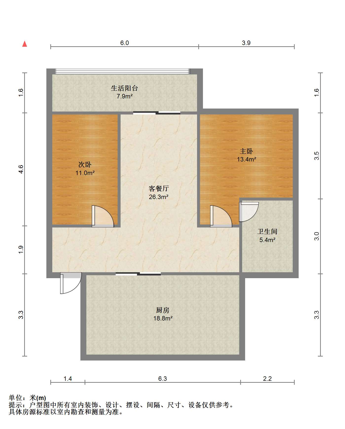 金欣佳园D区 2室1厅1卫 100.00m&sup2;