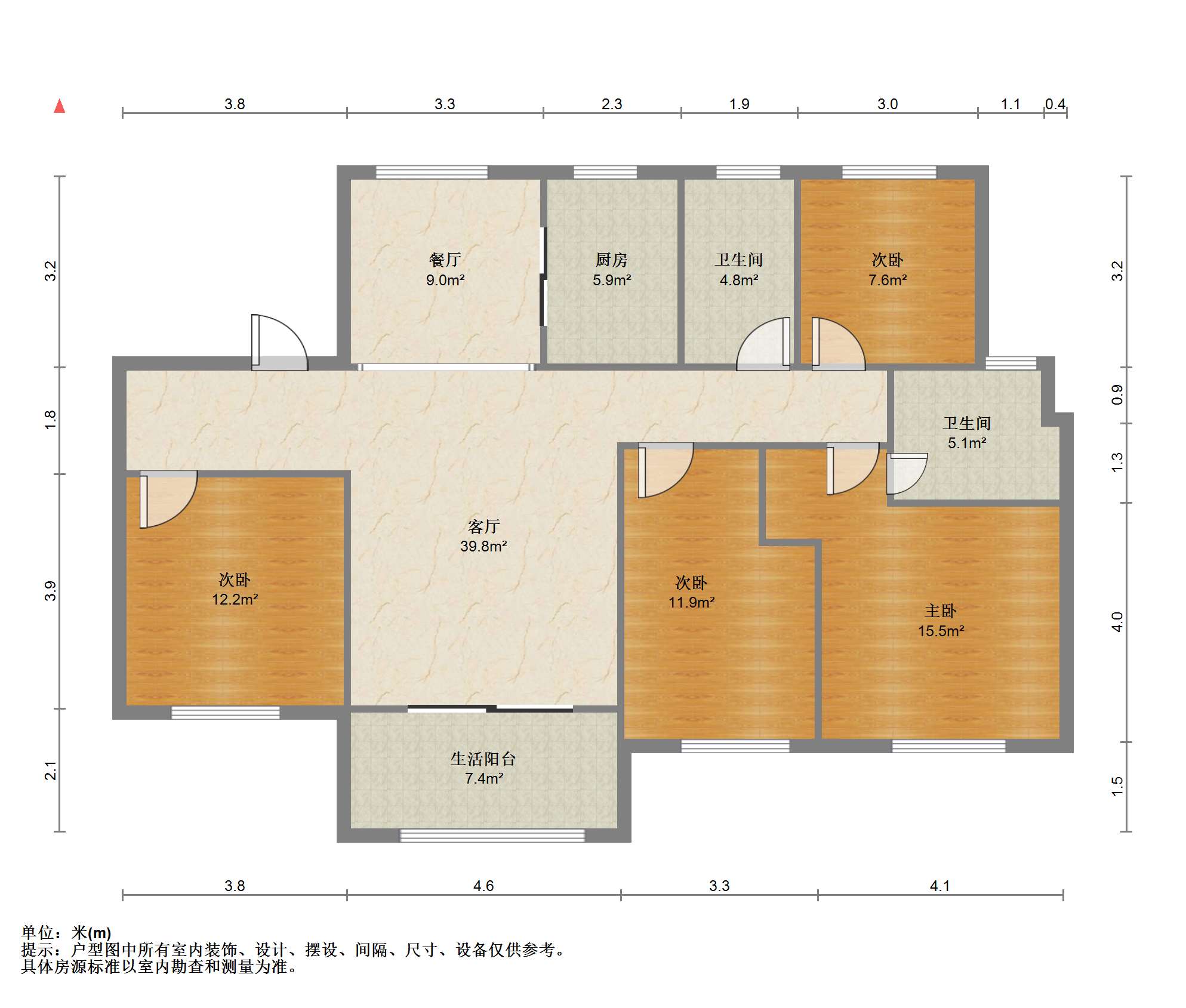 中海铂樾府 4室2厅2卫 143.00m&sup2;