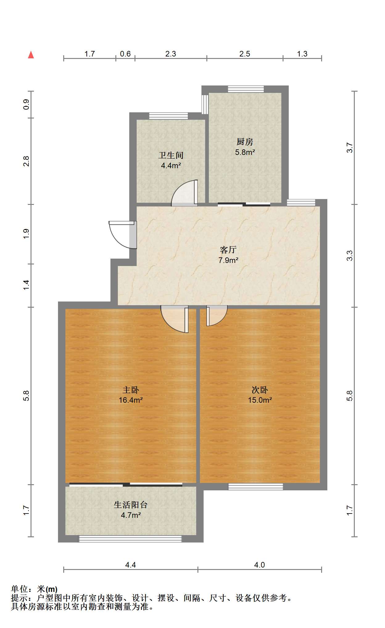 紫东南苑南区 2室1厅1卫 96m&sup2;