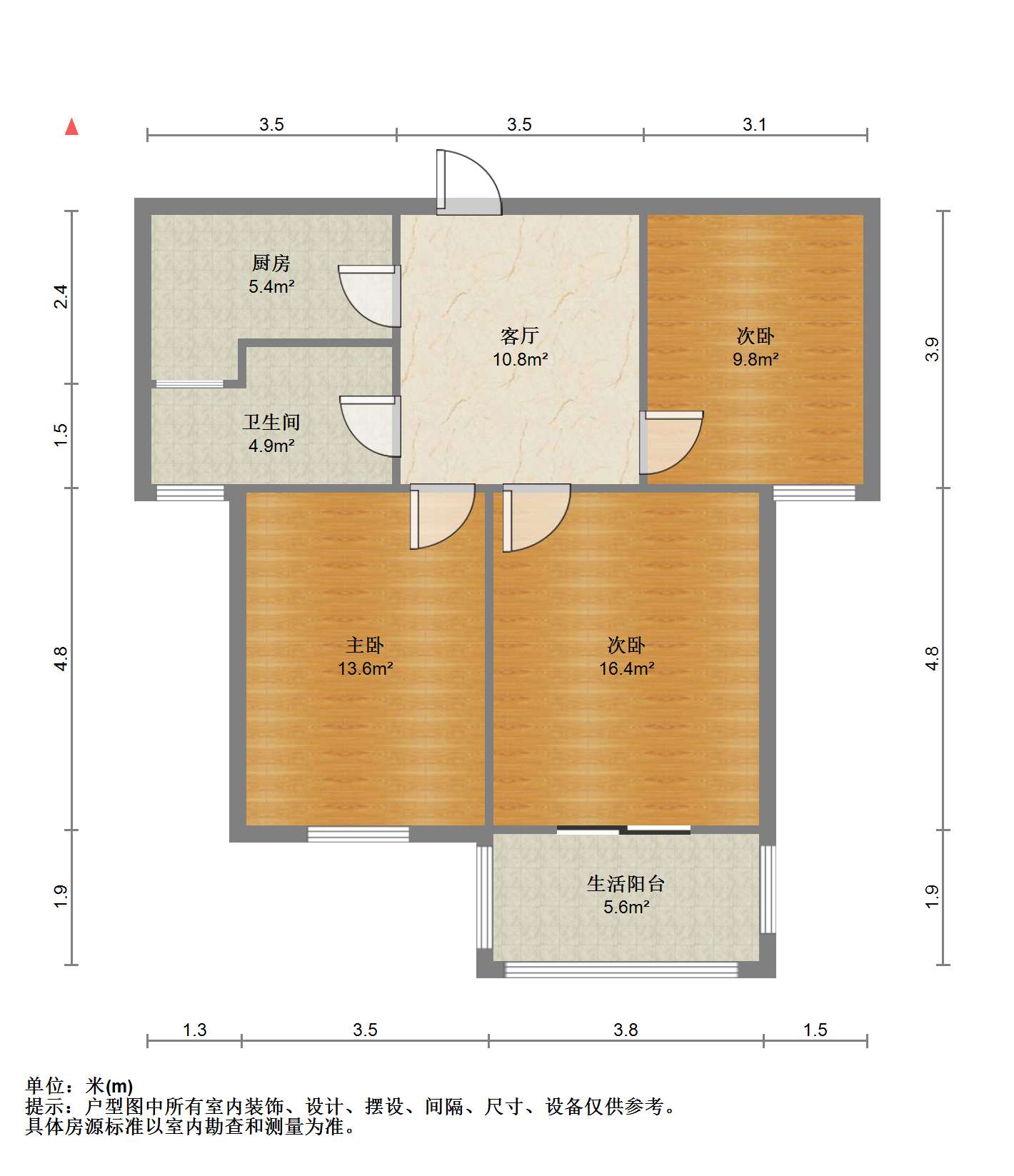 学士府 3室1厅1卫 85.67m&sup2;