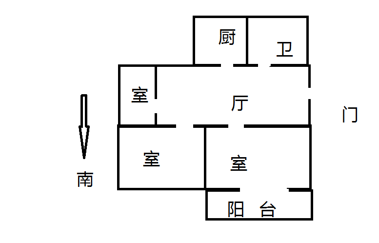 濠西园华迪小区 3室1厅1卫 84m&sup2;