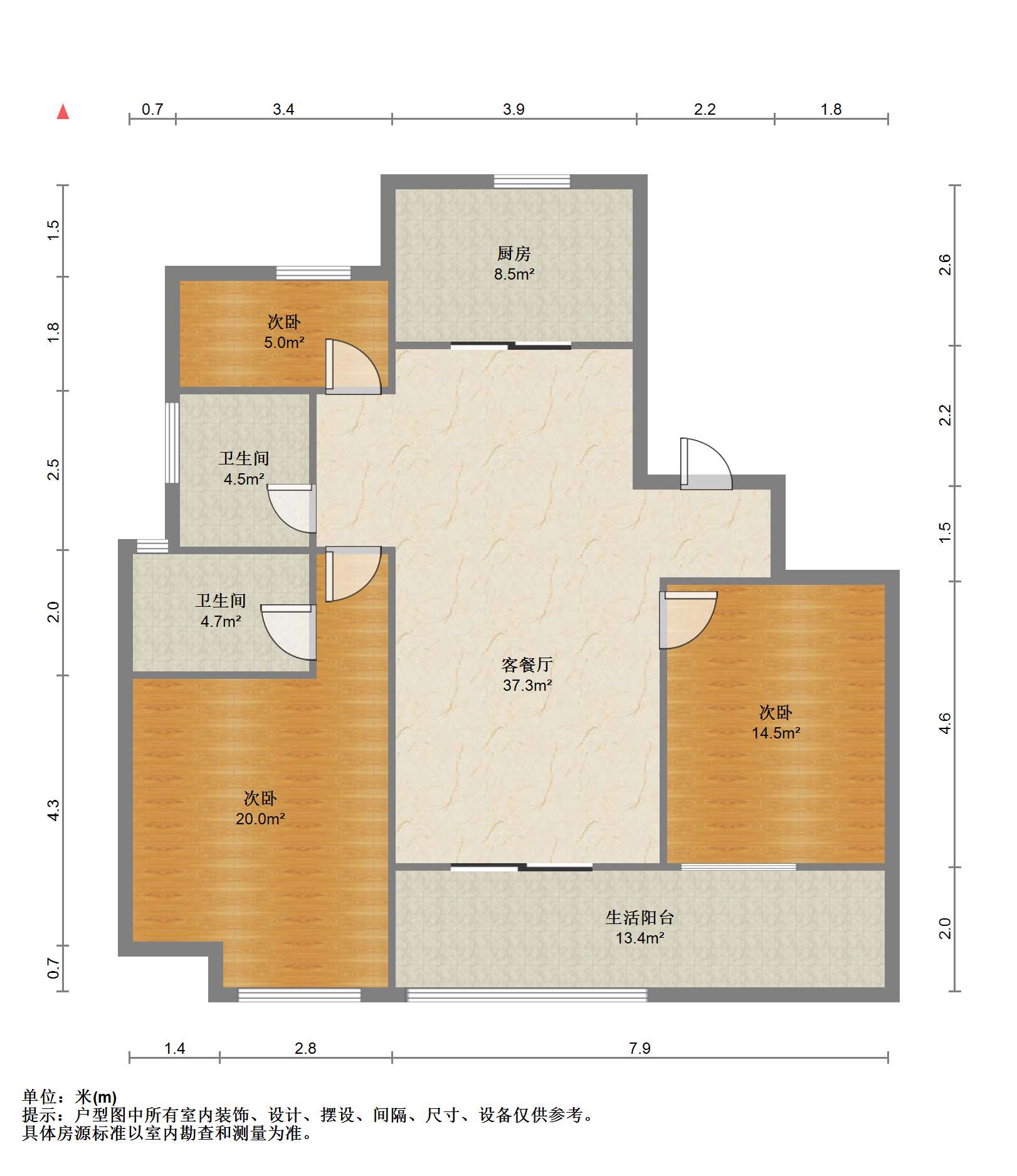 佳源都市 3室2厅2卫 114m&sup2;