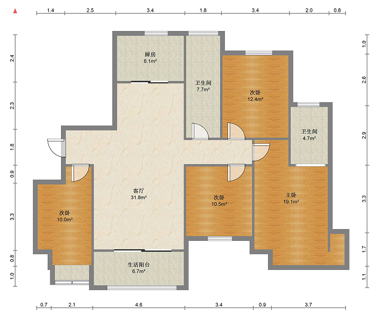 碧桂园天玺湾 4室2厅2卫 140m&sup2;