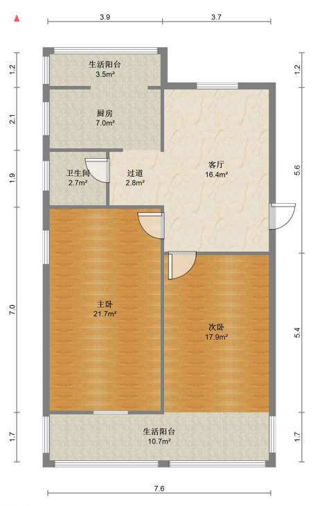 北濠桥东村 2室1厅1卫 92m&sup2;