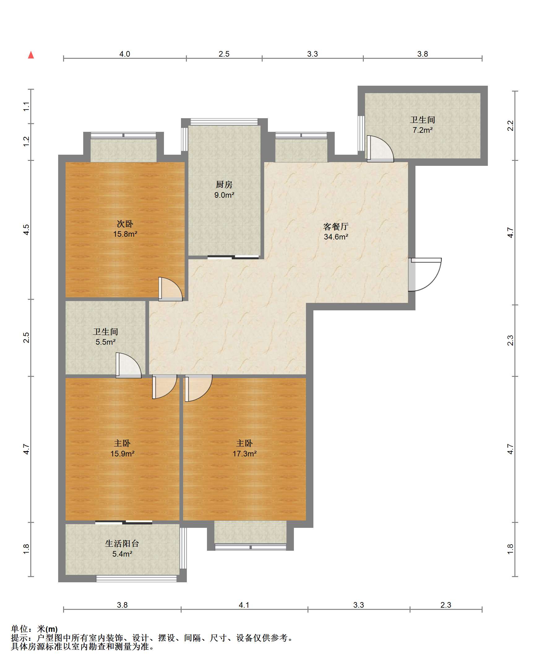天一裕景苑 3室2厅2卫 132m&sup2;
