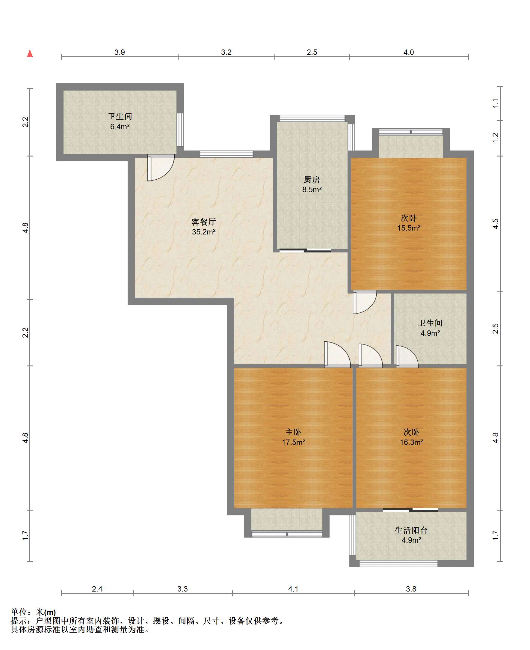 天一裕景苑 3室2厅1卫 131m&sup2;