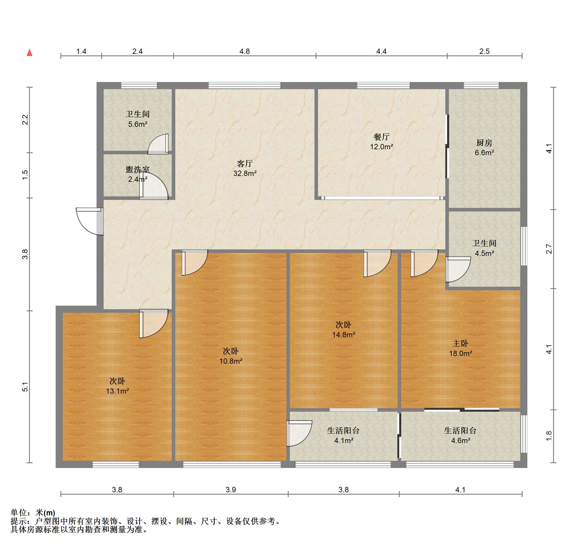 富贵北园 3室2厅1卫 150m&sup2;