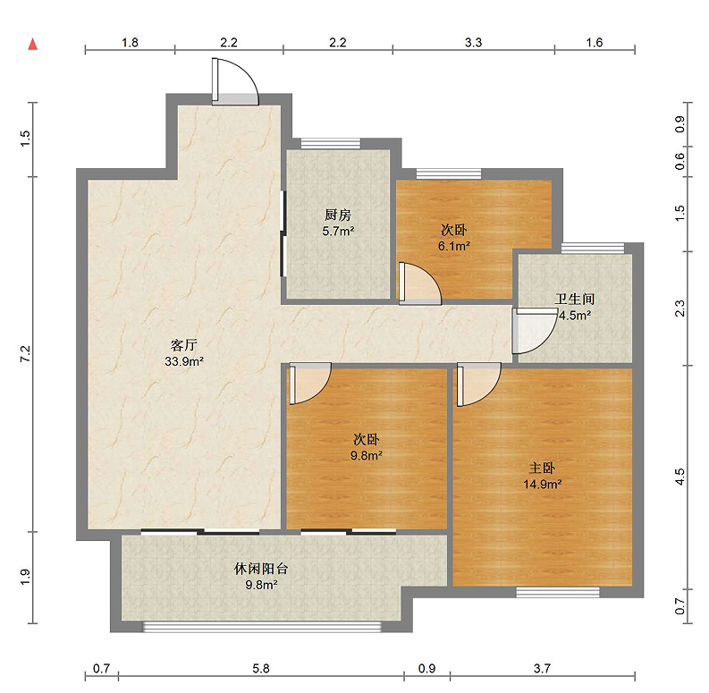 万科未来之光 3室2厅1卫 100.55m&sup2;