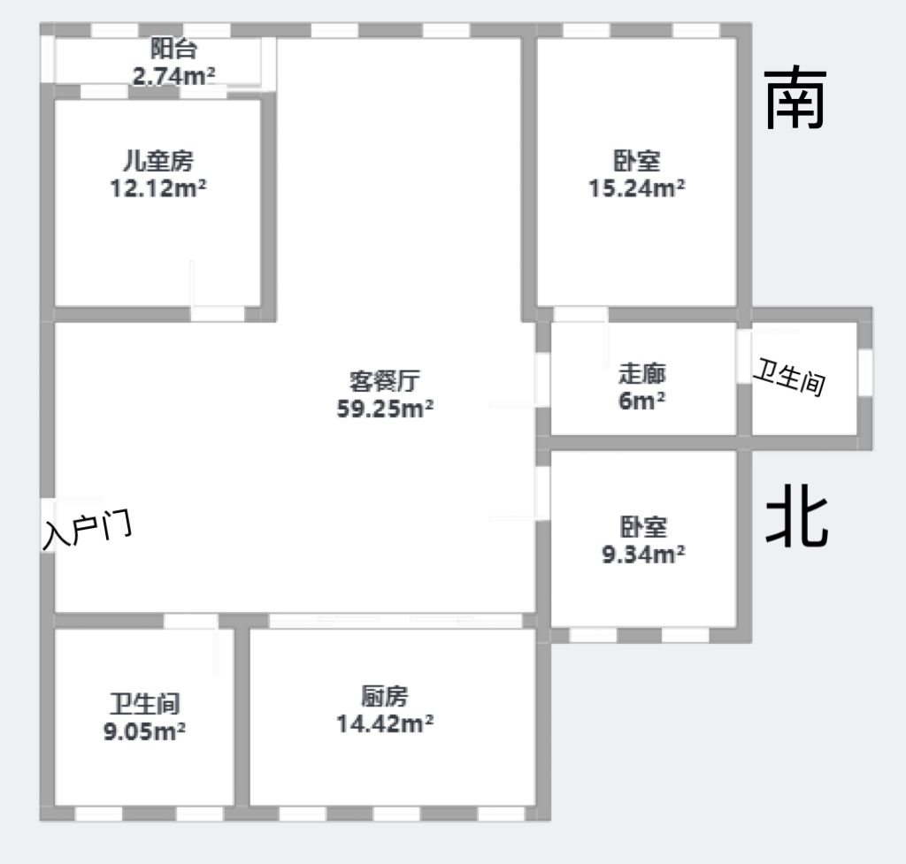 湾子头新寓 3室2厅2卫 136m&sup2;