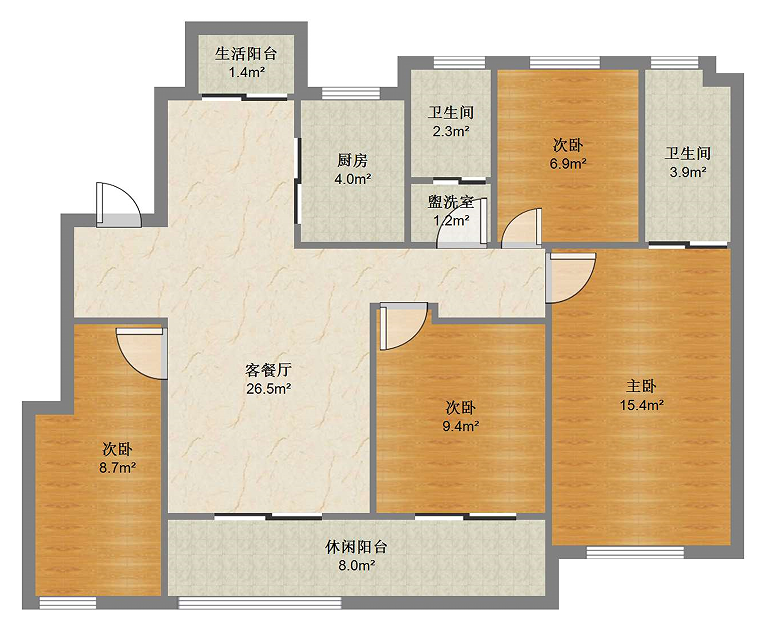 绿城湖境和庐 4室2厅2卫 150.99m&sup2;