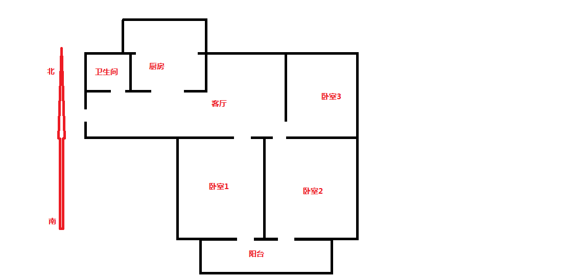德民旺角 3室1厅1卫 109m&sup2;