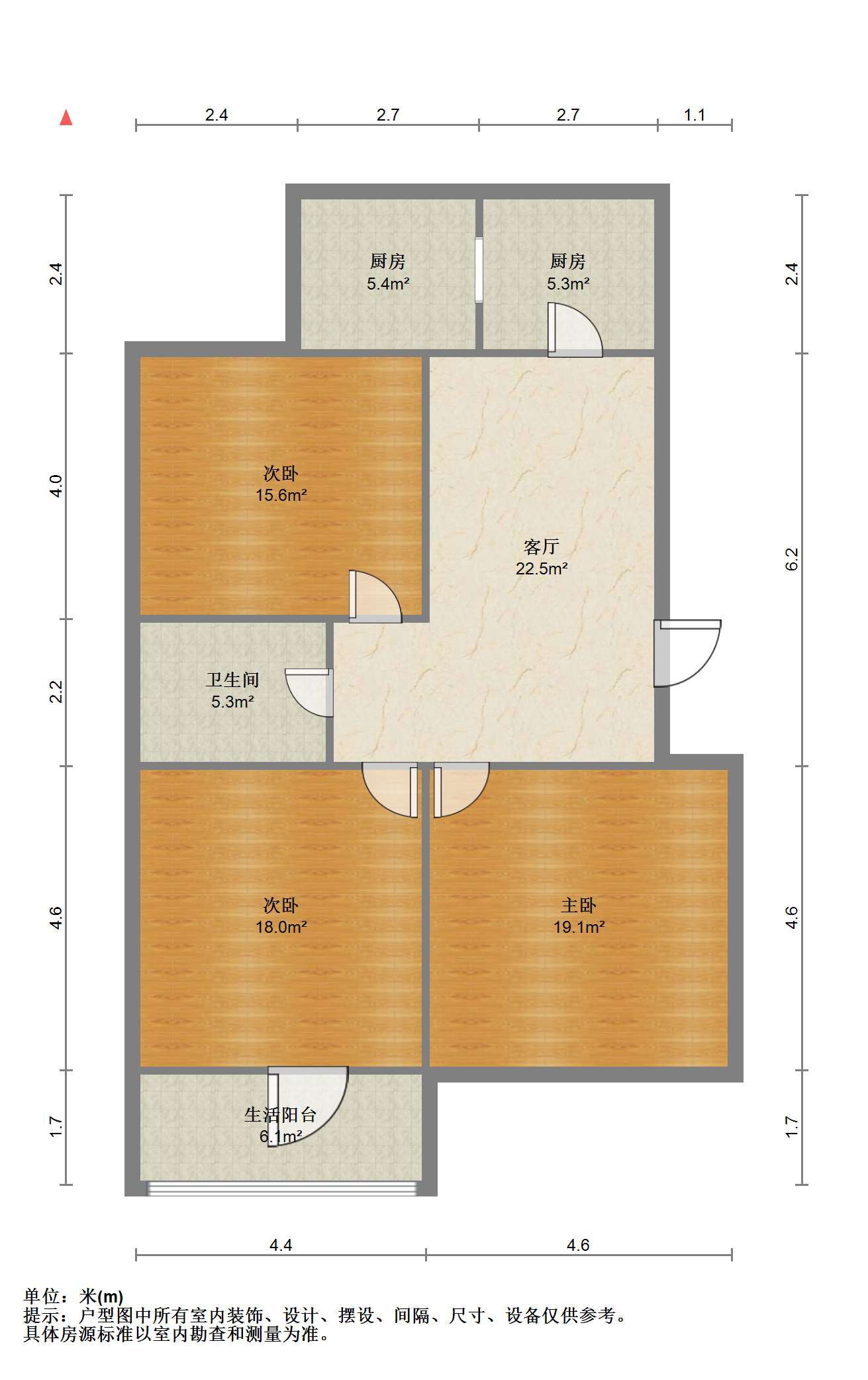 青年路新村 3室1厅1卫 68.90m&sup2;