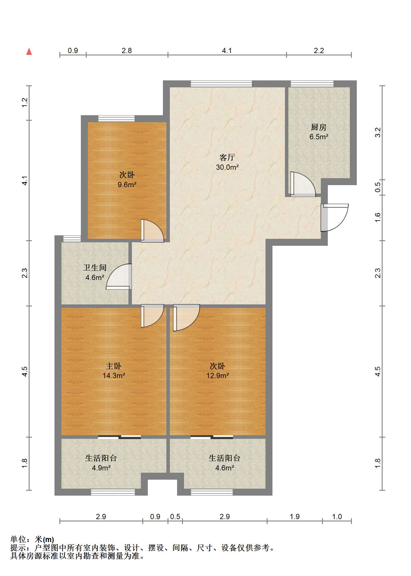 世濠花园 3室1厅1卫 106m&sup2;