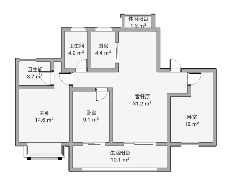 佳期漫 4室2厅2卫 119.07m&sup2;
