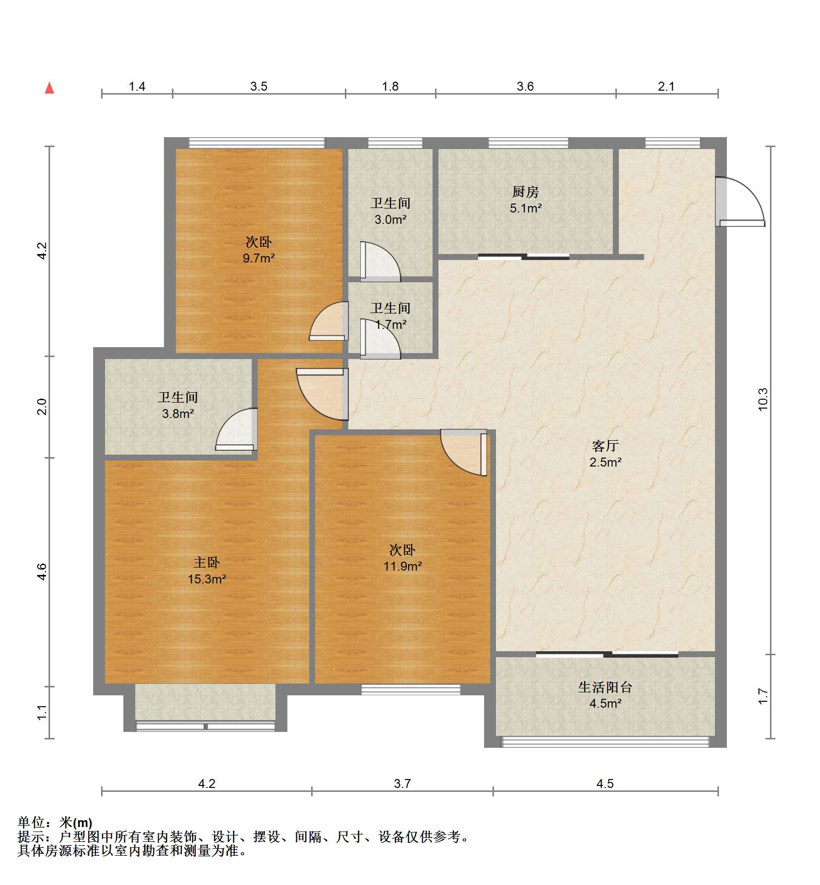 中南熙悦(南通经济技术开发区) 3室2厅2卫 117m&sup2;