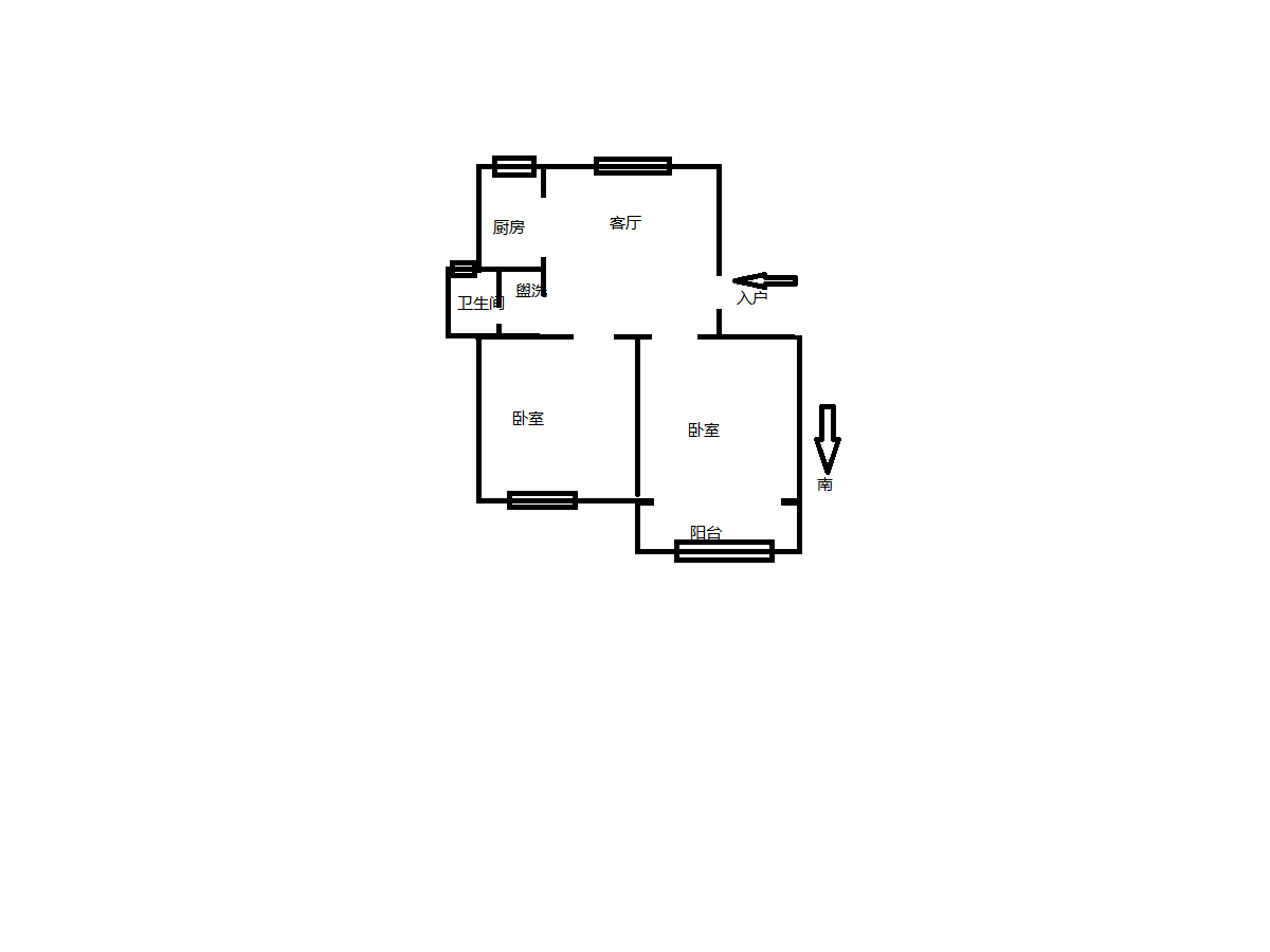 城港新村 2室1厅1卫 74.66m&sup2;