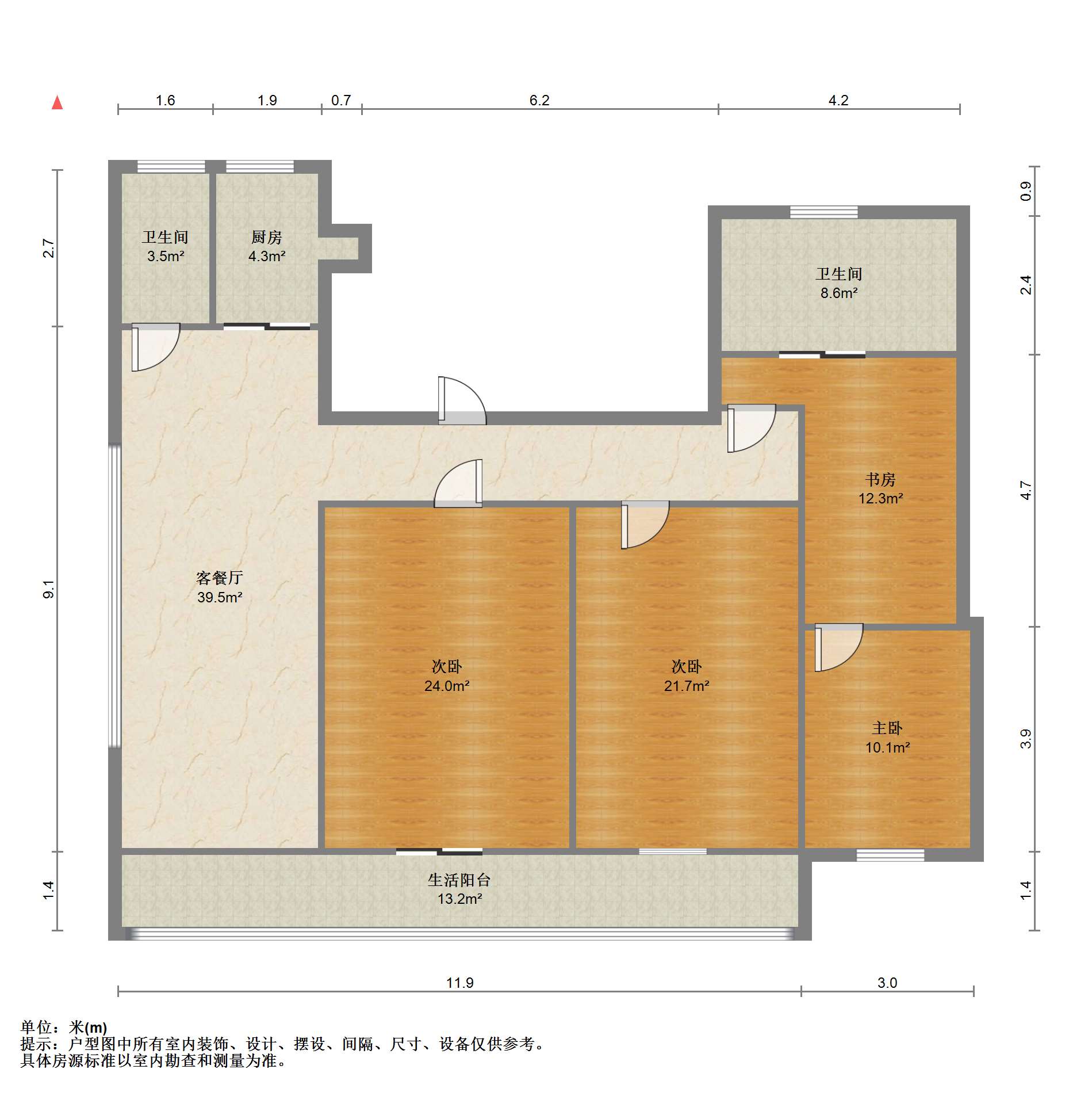 天安花园 4室2厅3卫 230.40m&sup2;
