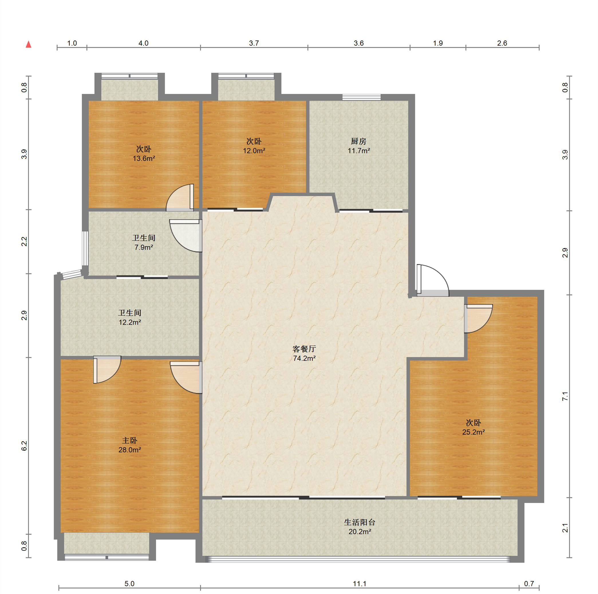 万科方圆 4室2厅2卫 160.41m&sup2;