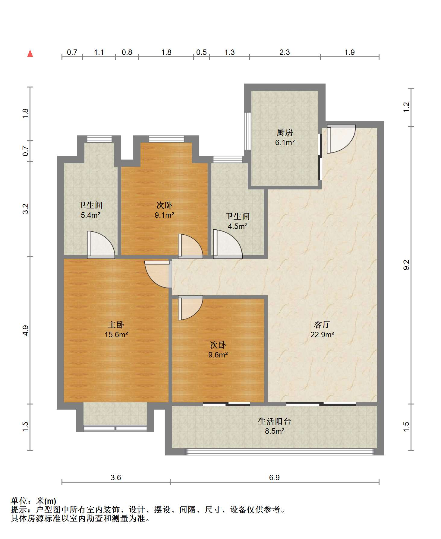 北纬31度 3室2厅2卫 110m&sup2;