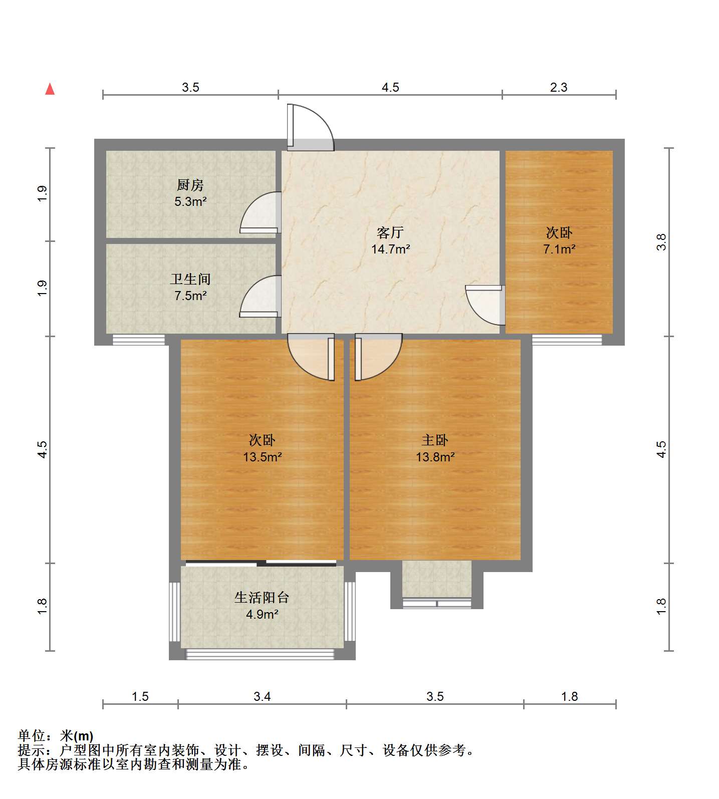 惠泽苑 3室1厅1卫 86.26m&sup2;