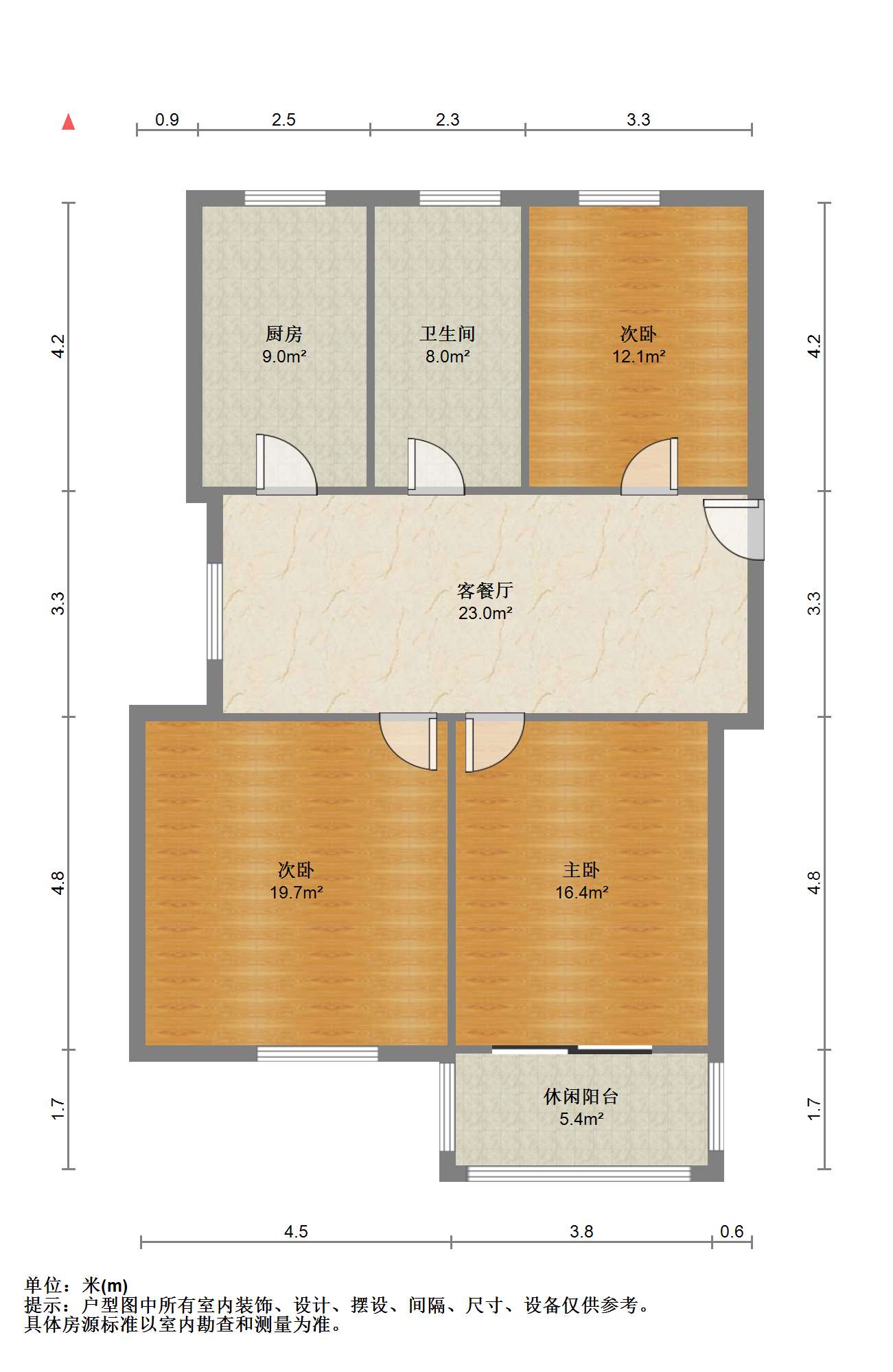 曙光社区 3室1厅1卫 93m&sup2;