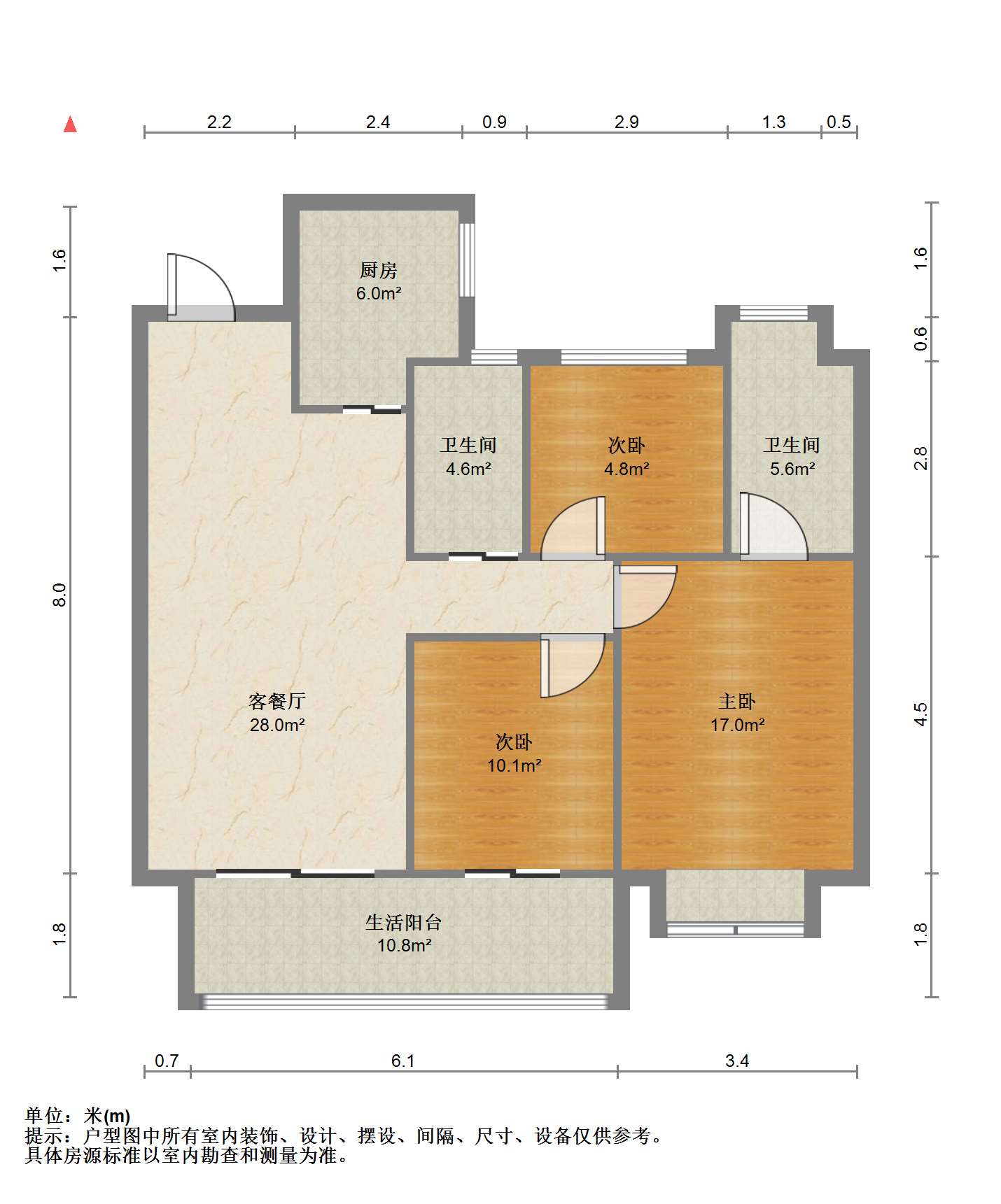 华润悦锦湾 3室2厅2卫 119.00m&sup2;