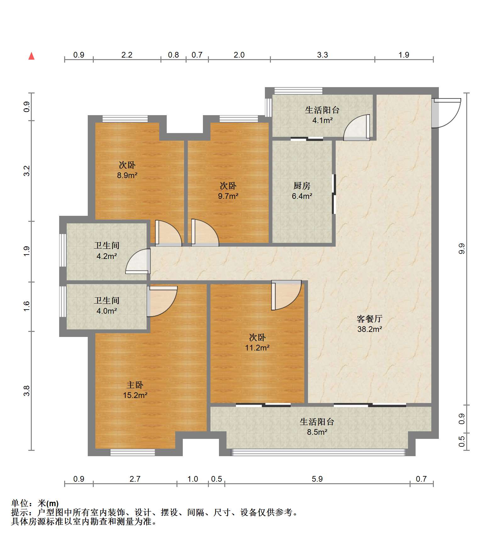 保利香槟国际 4室2厅2卫 143.35m&sup2;