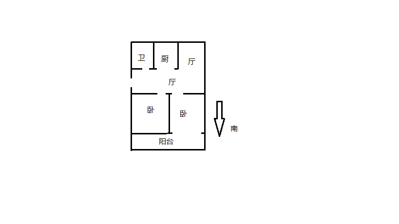 城南东苑 2室2厅1卫 88.47m&sup2;