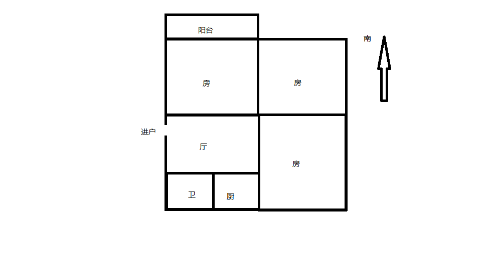 北郭北村 3室1厅1卫 73m&sup2;