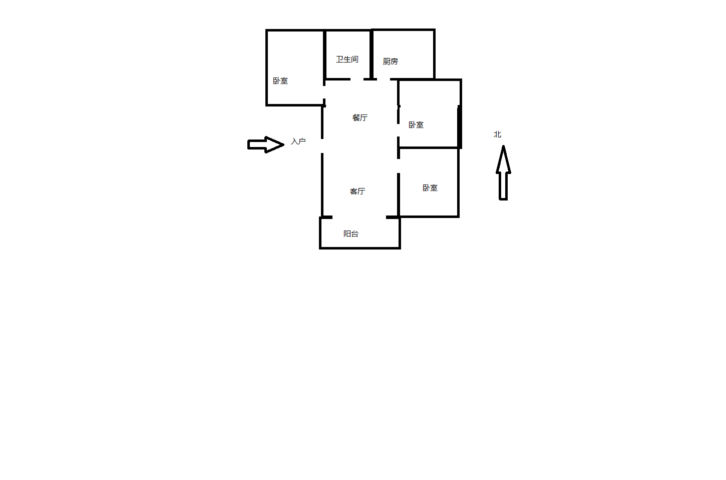 百花军宅苑 3室2厅1卫 91.99m&sup2;