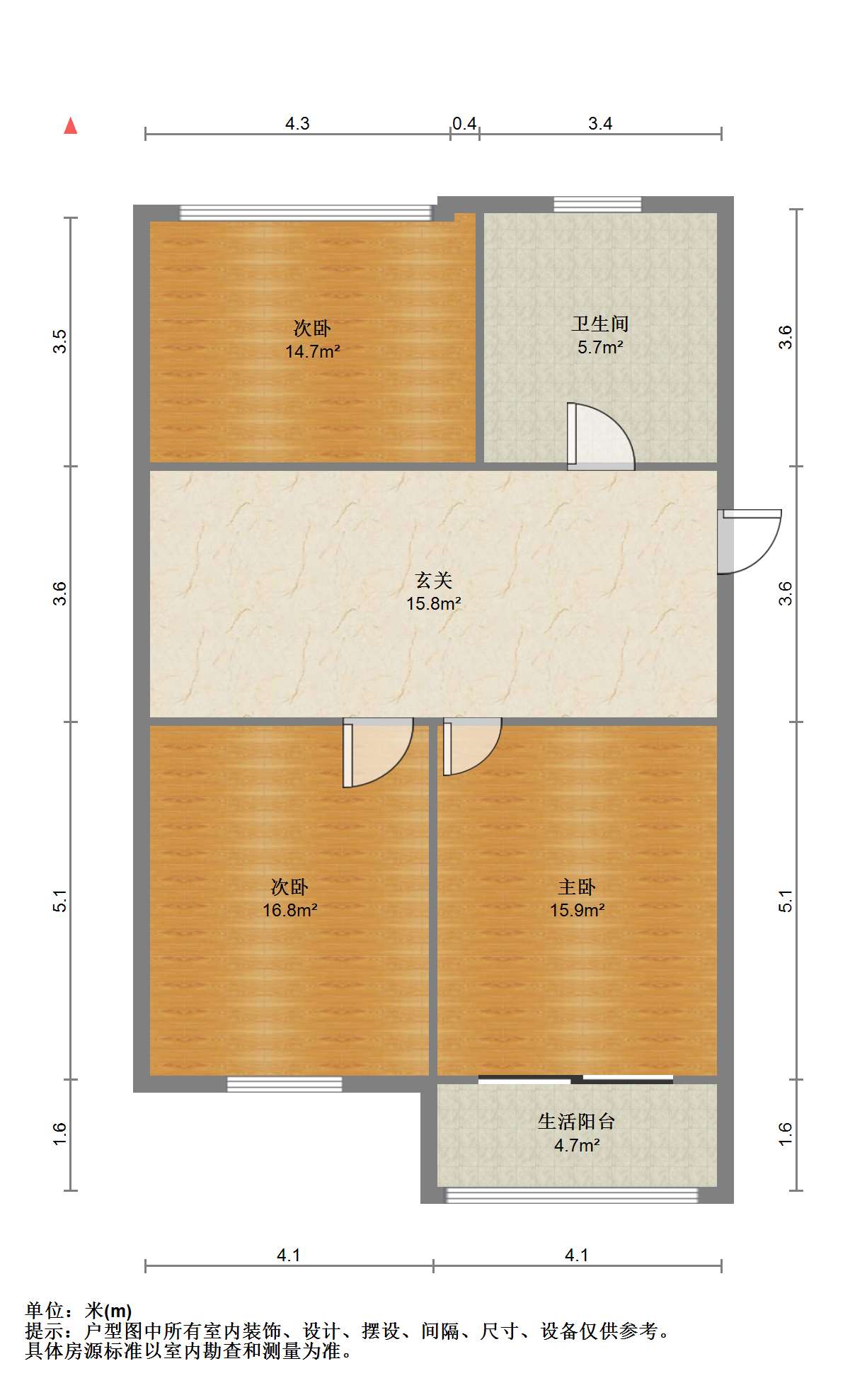 公园佳苑北区 3室2厅1卫 82m&sup2;