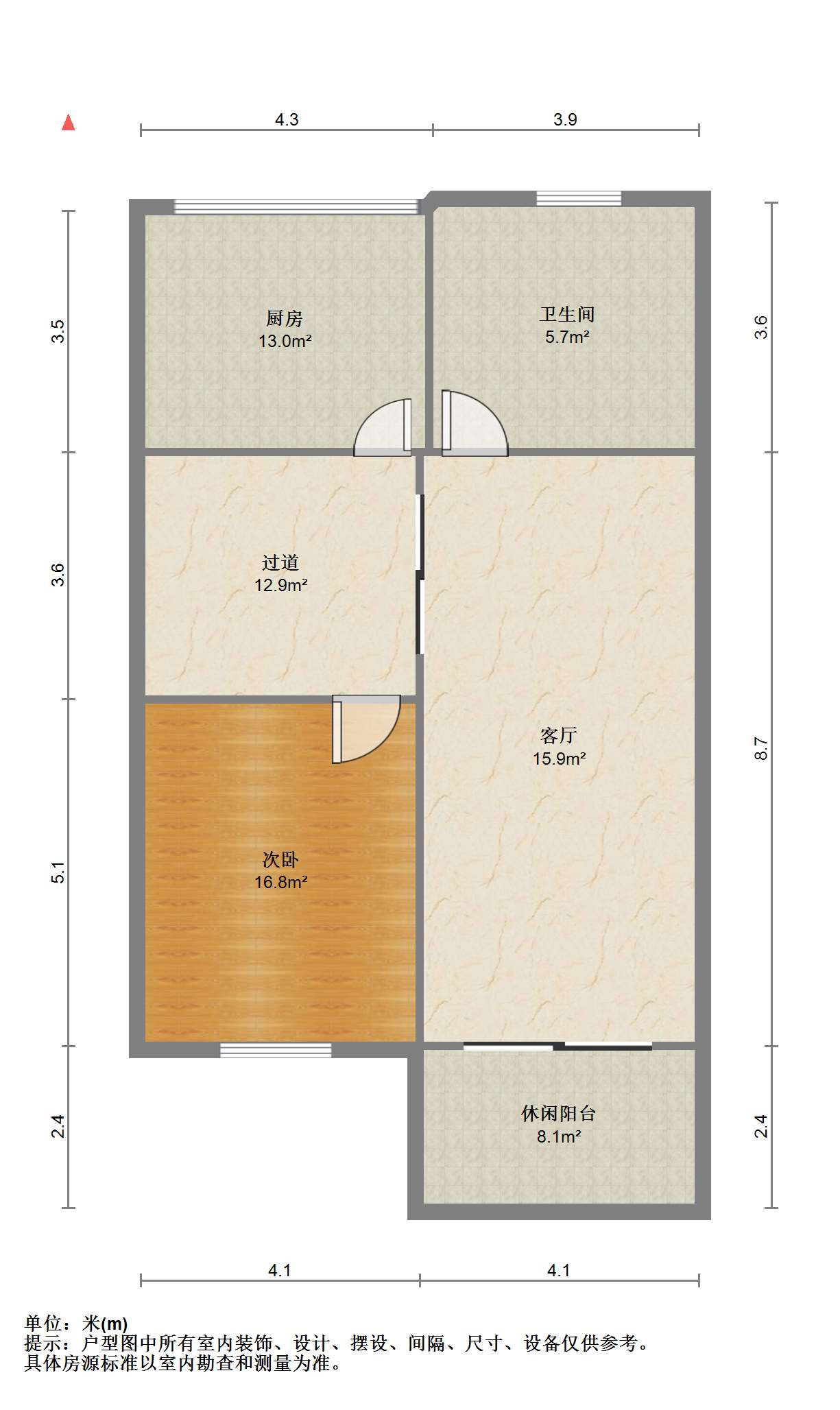 公园佳苑北区 3室2厅1卫 82m&sup2;