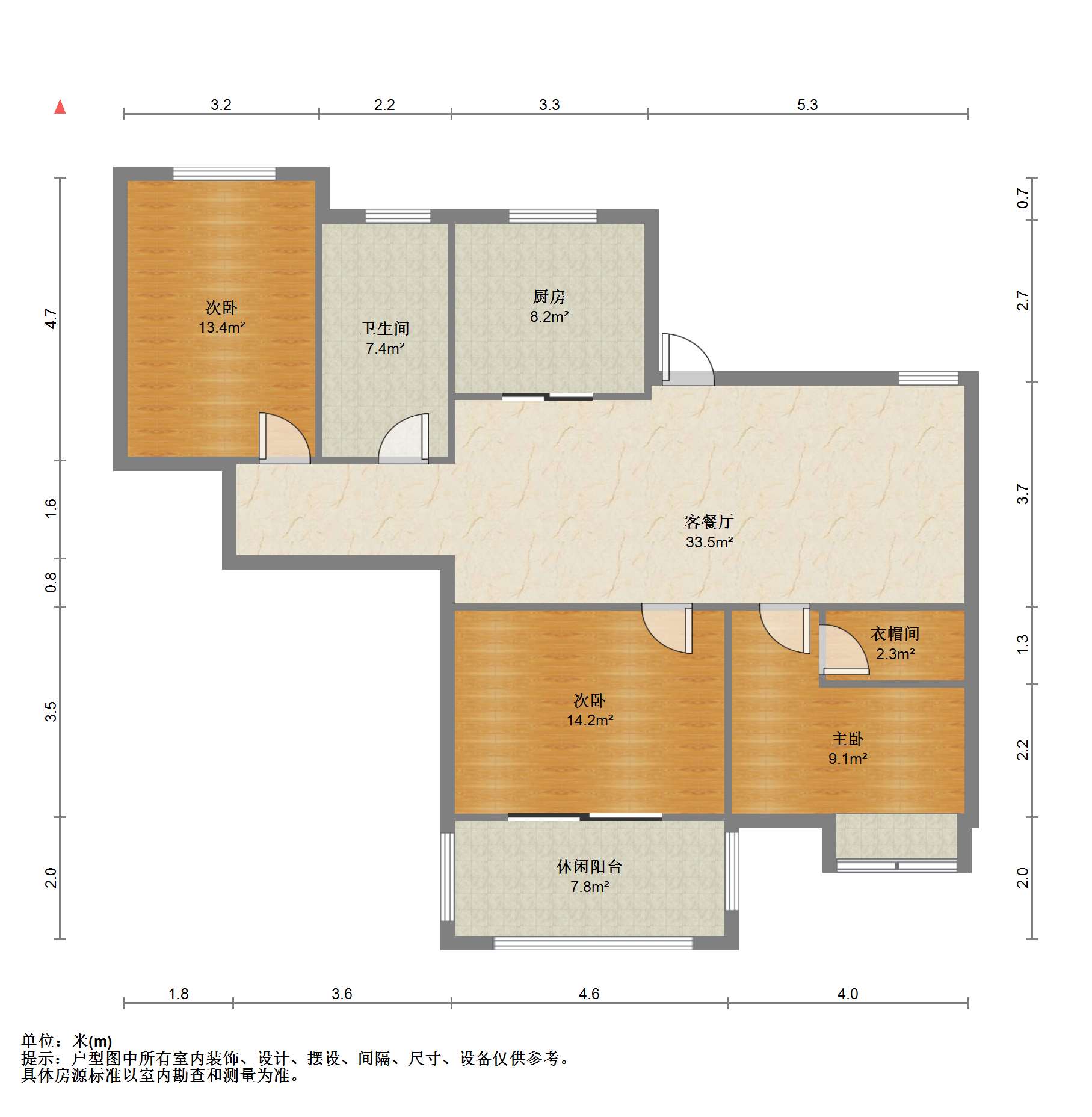 帝奥世伦名郡 3室2厅1卫 140.00m&sup2;
