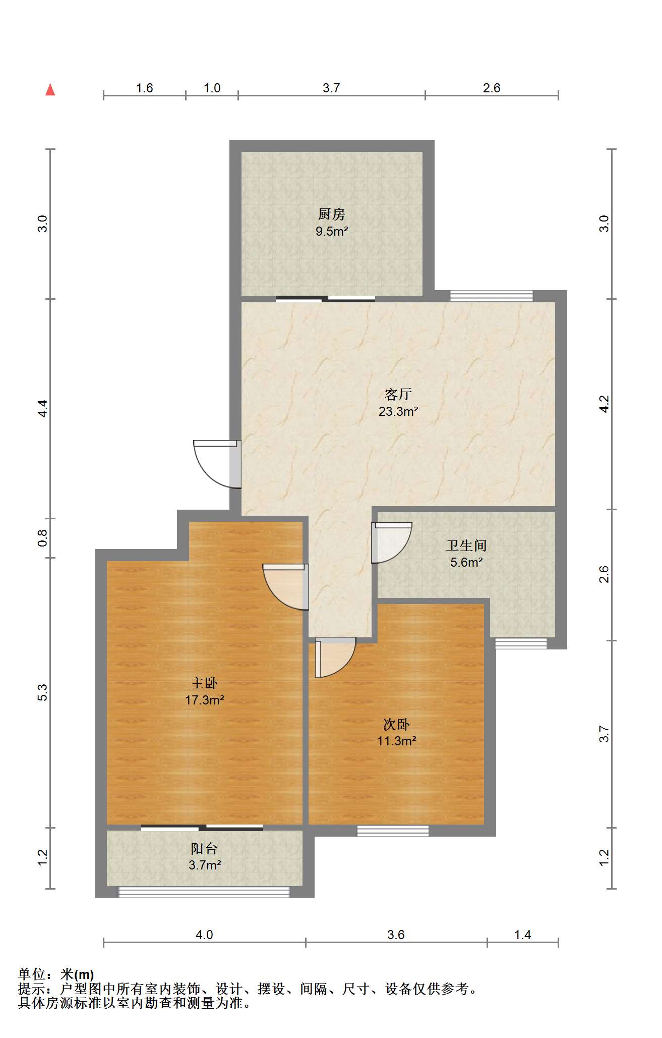 临江家园 3室1厅卫 98m&sup2;