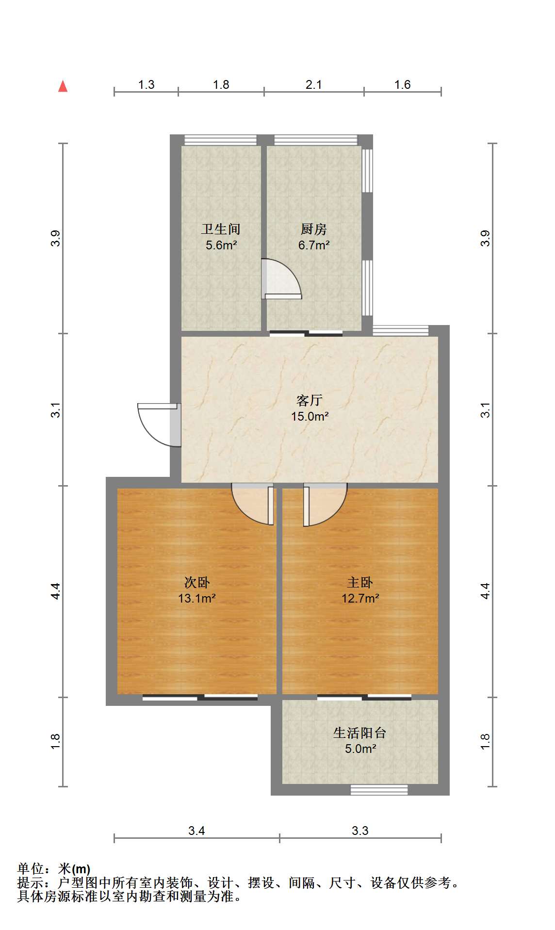 北濠桥东村 2室1厅1卫 72m&sup2;