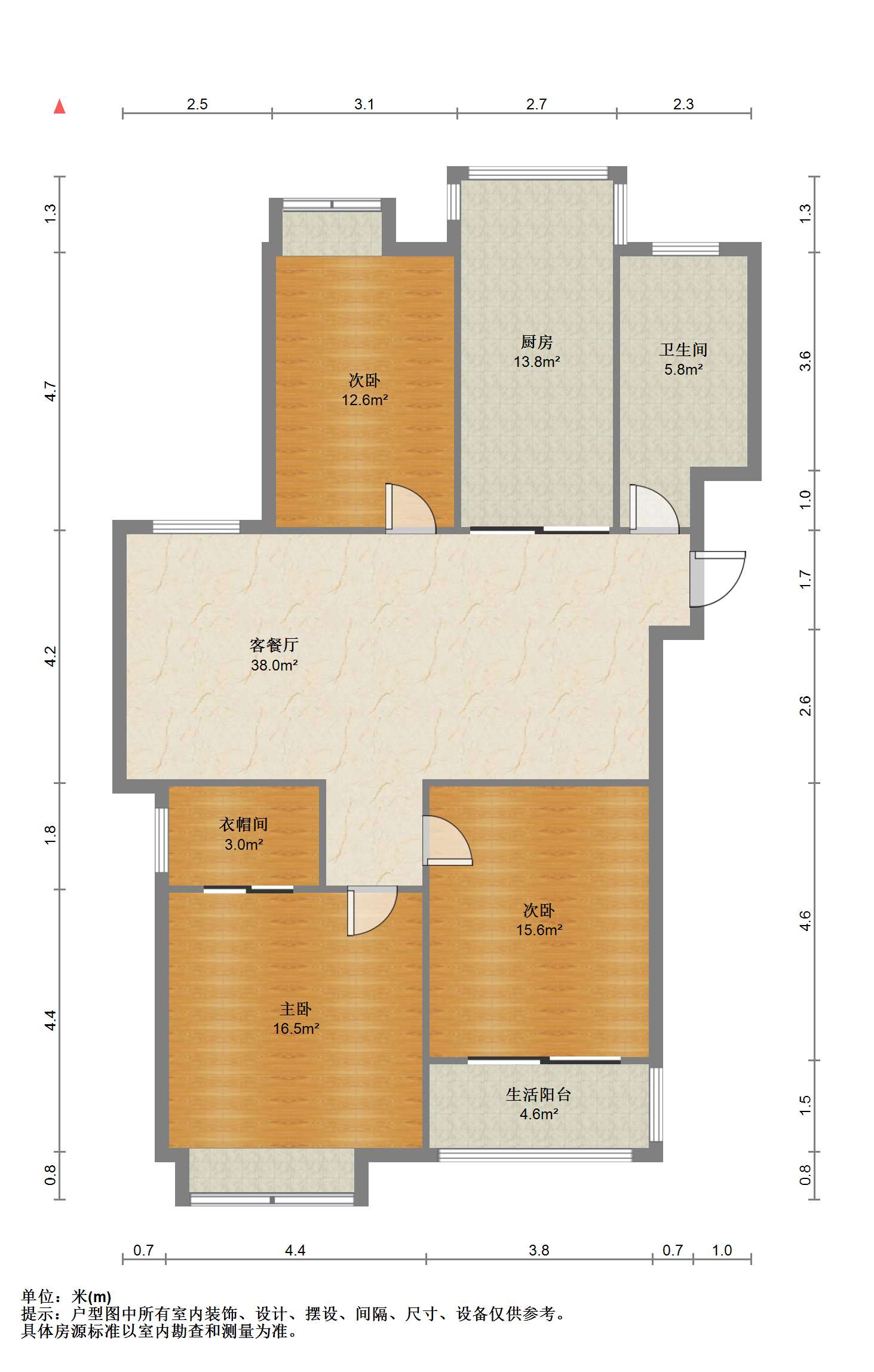 融悦华庭 3室2厅1卫 125.42m&sup2;