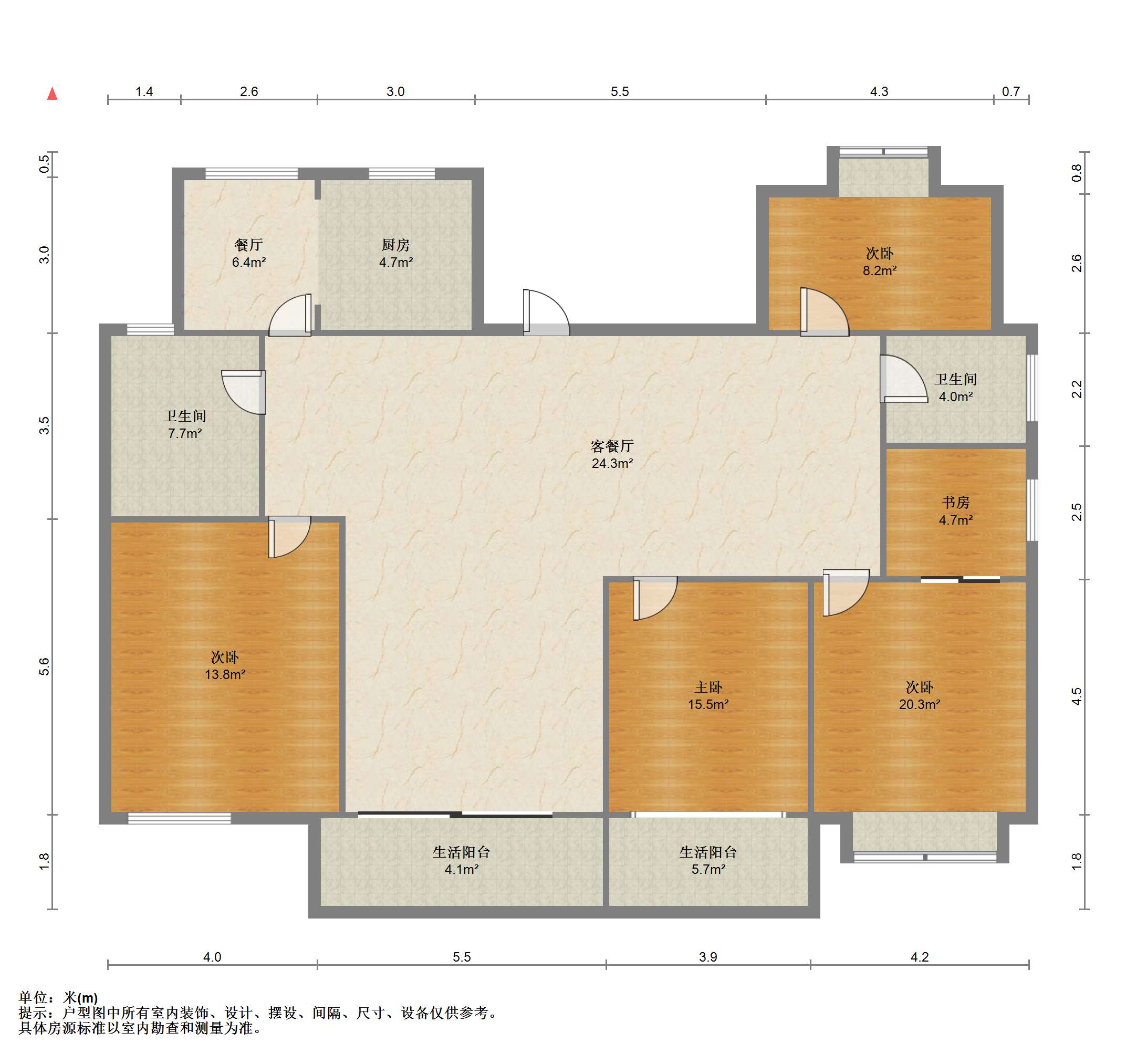 苏建阳光新城 4室2厅2卫 180m&sup2;