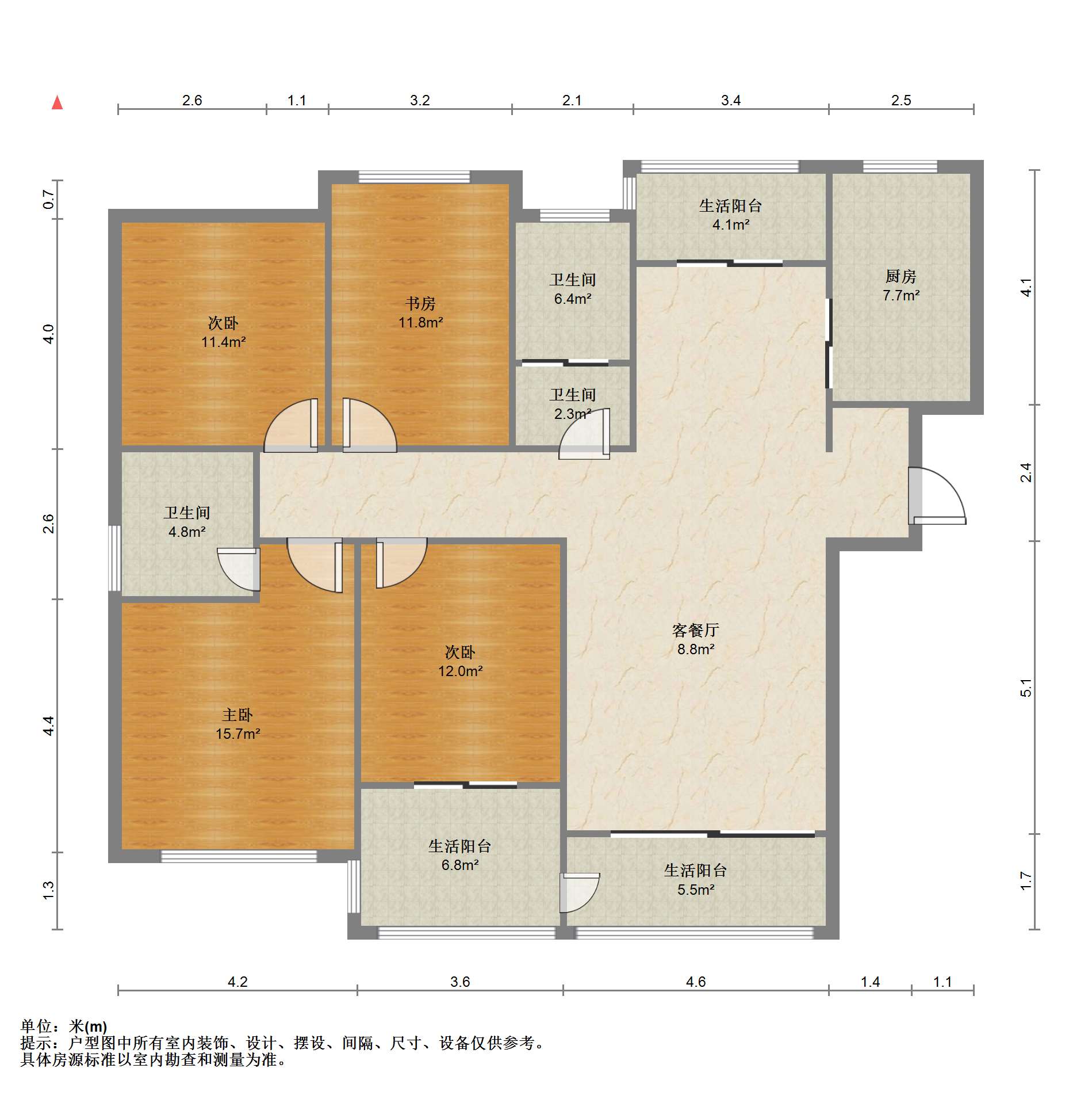 苏建名都城 4室2厅2卫 163.13m&sup2;