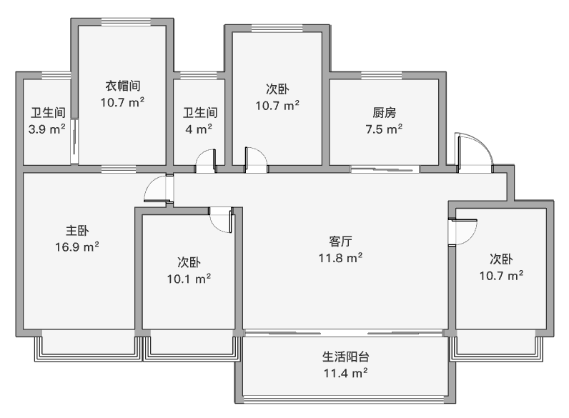 佳期漫 4室2厅2卫 141m&sup2;
